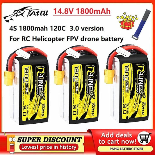 BLACKCELL R-1800 V3 – 14.8V 1800mAh 4S 120C Tactical LiPo Battery (XT60)