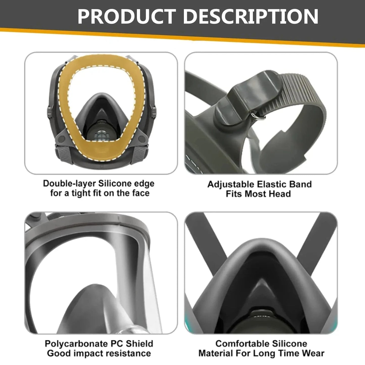NOMAD-40 Full Face Respirator Mask with 40mm Activated Carbon Filter