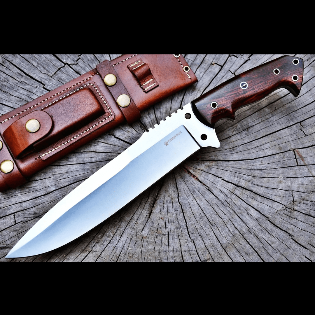 BLACKFANG MK-I Tactical Bowie Knife with Leather Sheath