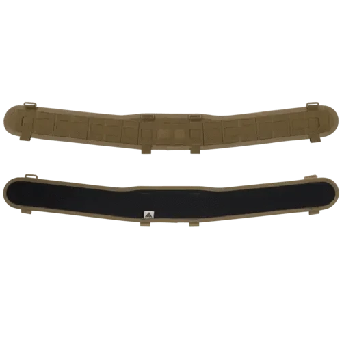 Coyote Brown belt sleeve with full MOLLE coverage and curved support