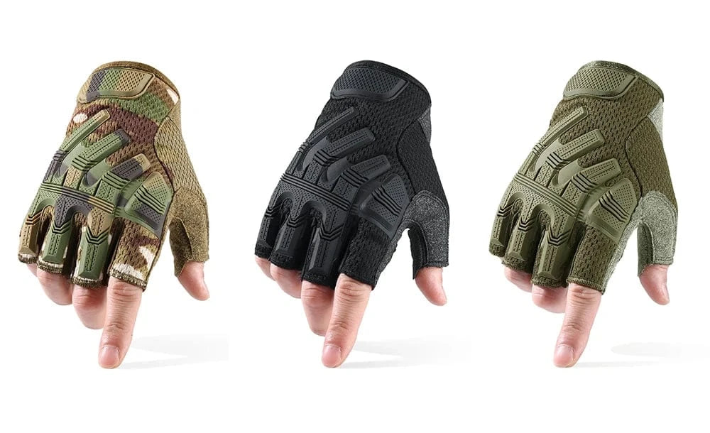 VANGUARD B53 – Tactical Fingerless Gloves, Reinforced Palm, Breathable Grip, Half-Finger Ops