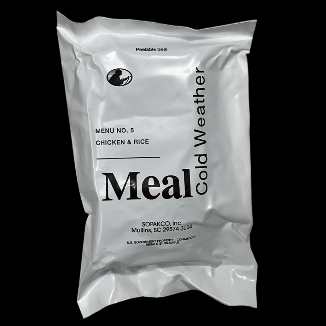 COLD WEATHER MRE – USGI MENU 5 CHICKEN & RICE (USA)