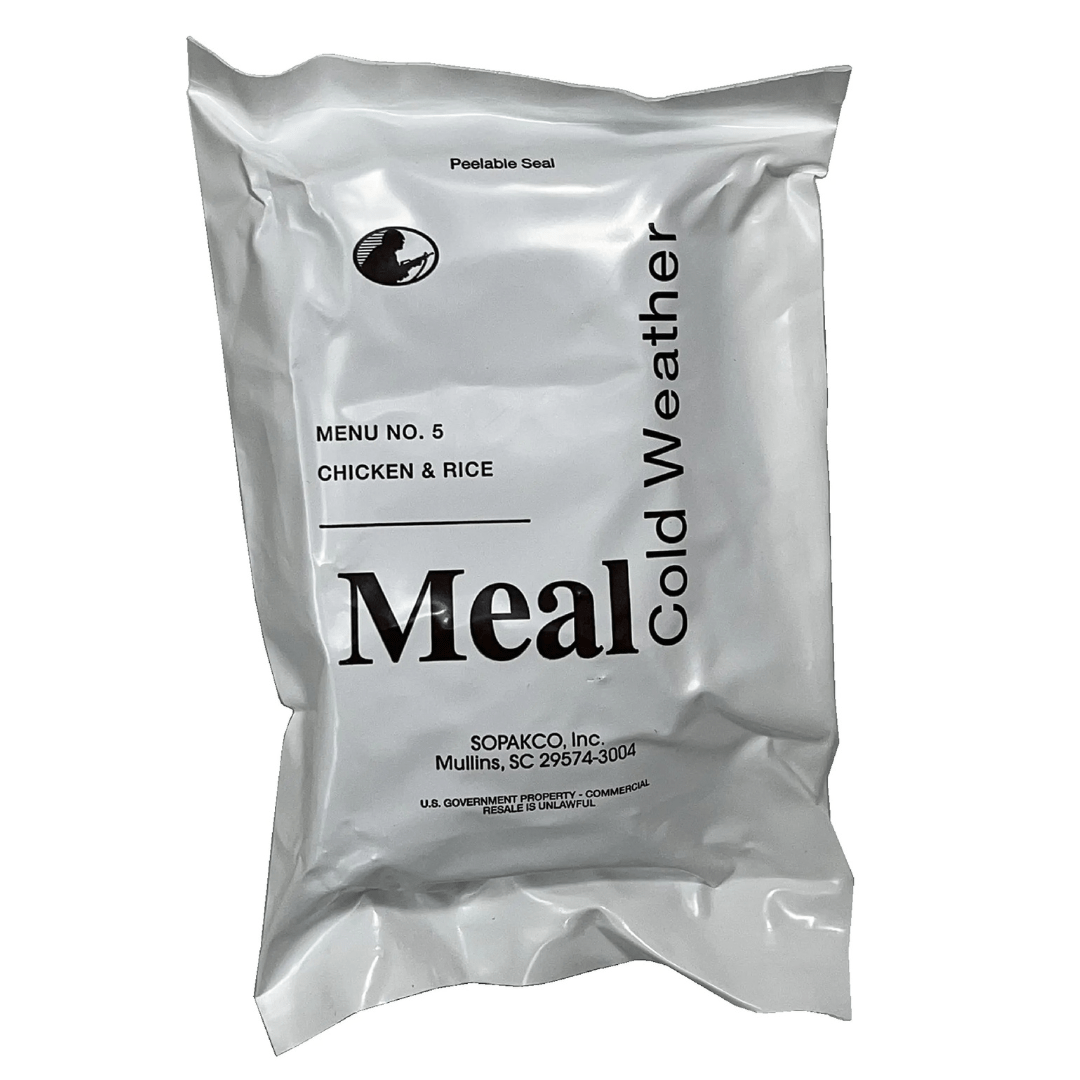 COLD WEATHER MRE – USGI MENU 5 CHICKEN & RICE (USA)