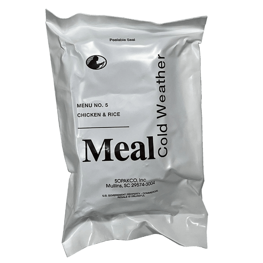 COLD WEATHER MRE – USGI MENU 5 CHICKEN & RICE (USA)