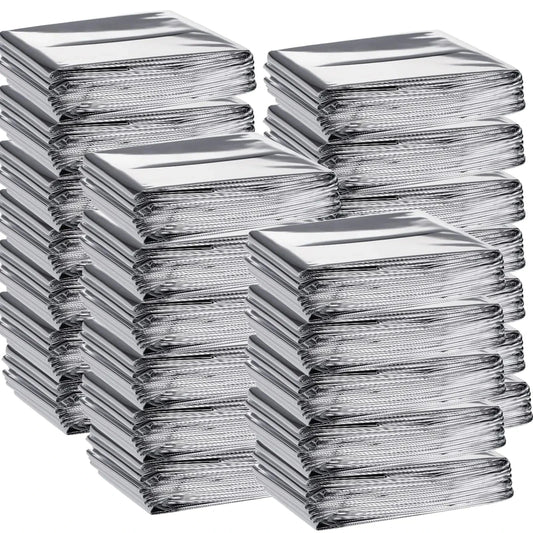 THERMABARRICADE X100 – Emergency Thermal Blankets (Silver, 100-Pack)