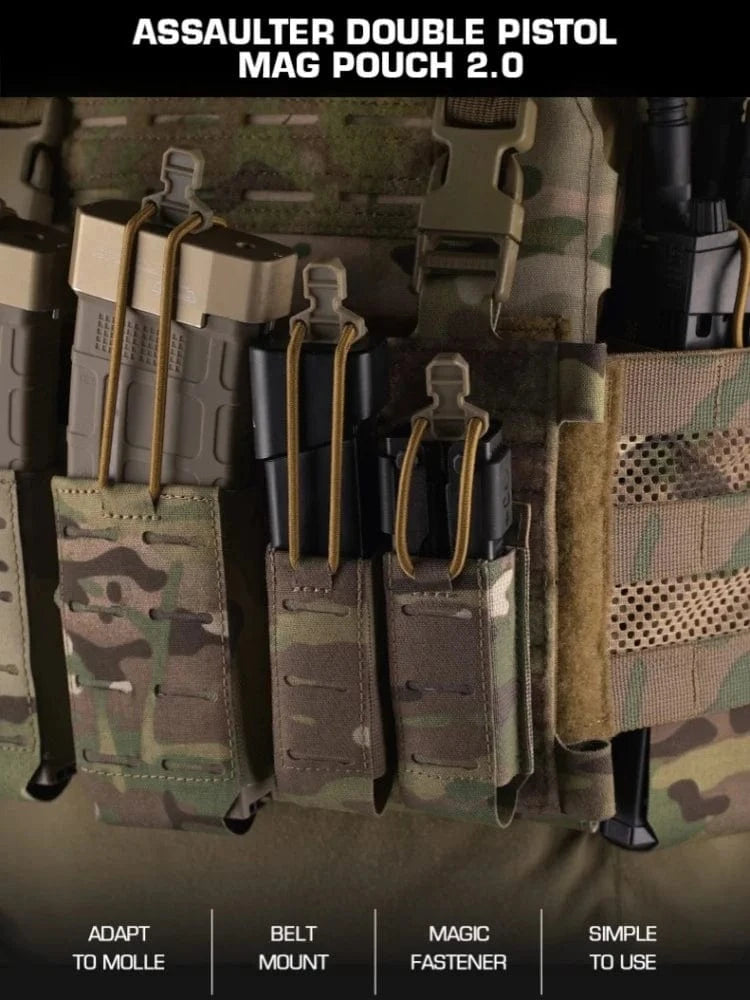 ASSAULTER DUAL MK2 Utility Pouch – MOLLE Quick-Release Tactical Mag Organizer