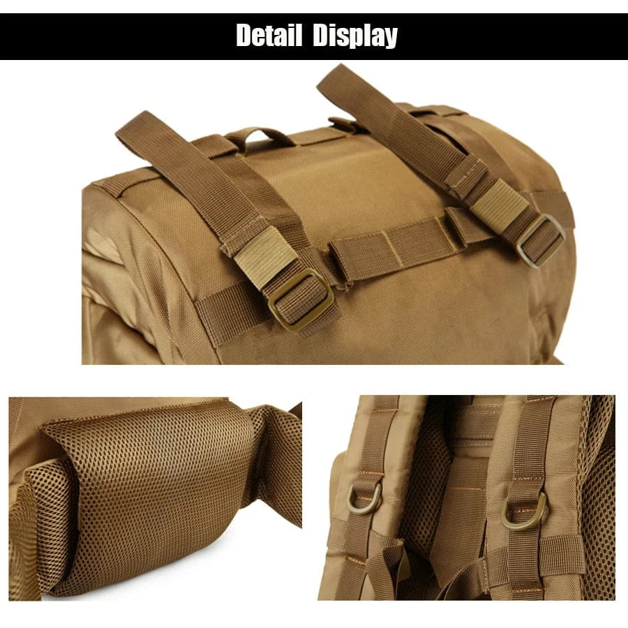STRONGHOLD 100L Tactical Field Pack – Heavy-Duty 1000D Backpack with Frame & Rain Cover