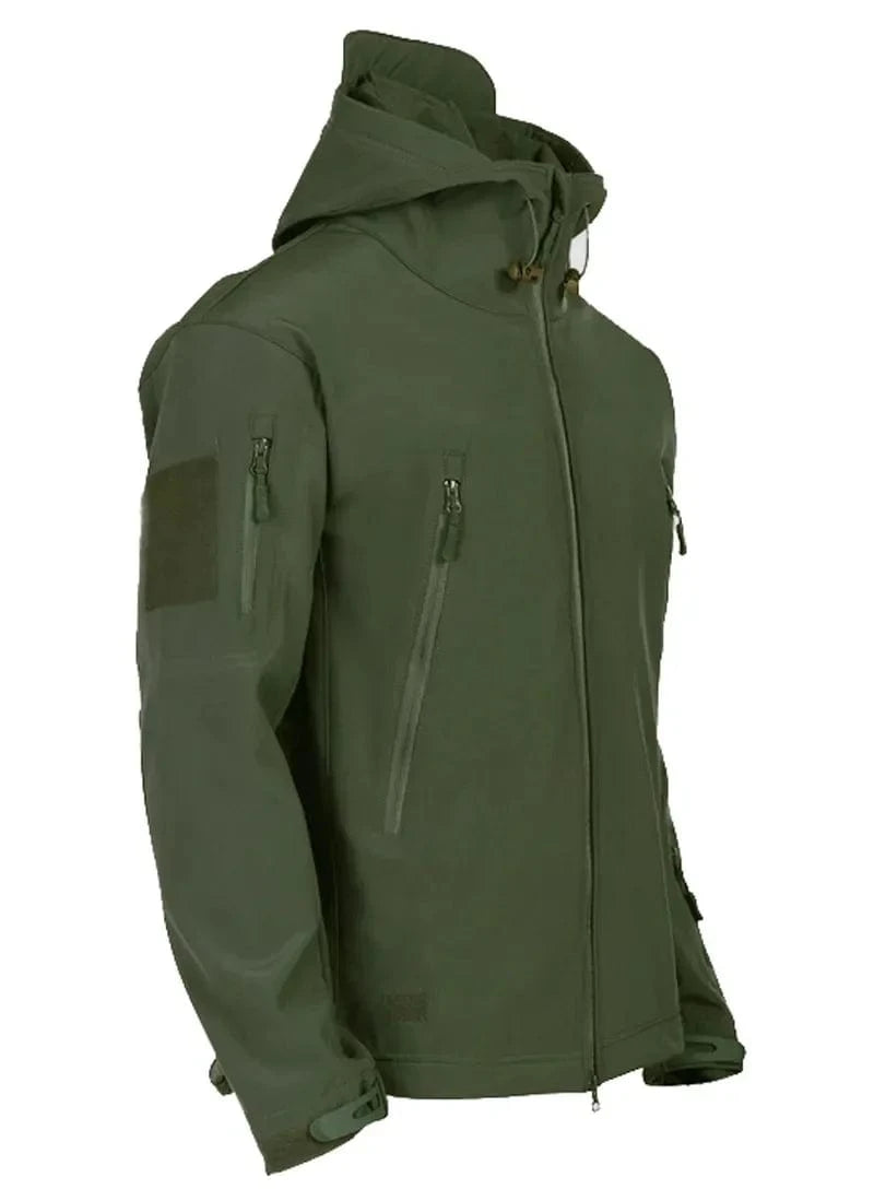 STRIKESHELL TACTICAL TECH JACKET – Fleece-Lined Soft Shell Combat Windbreaker