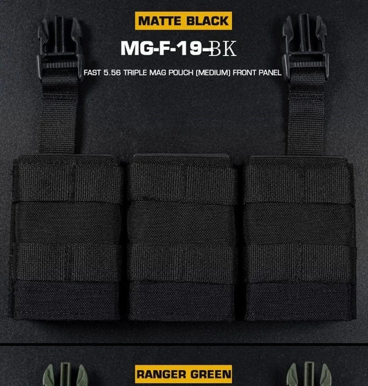 FAST 5.56 Triple Mag Bag – Tactical MOLLE Magazine Carrier (Medium)