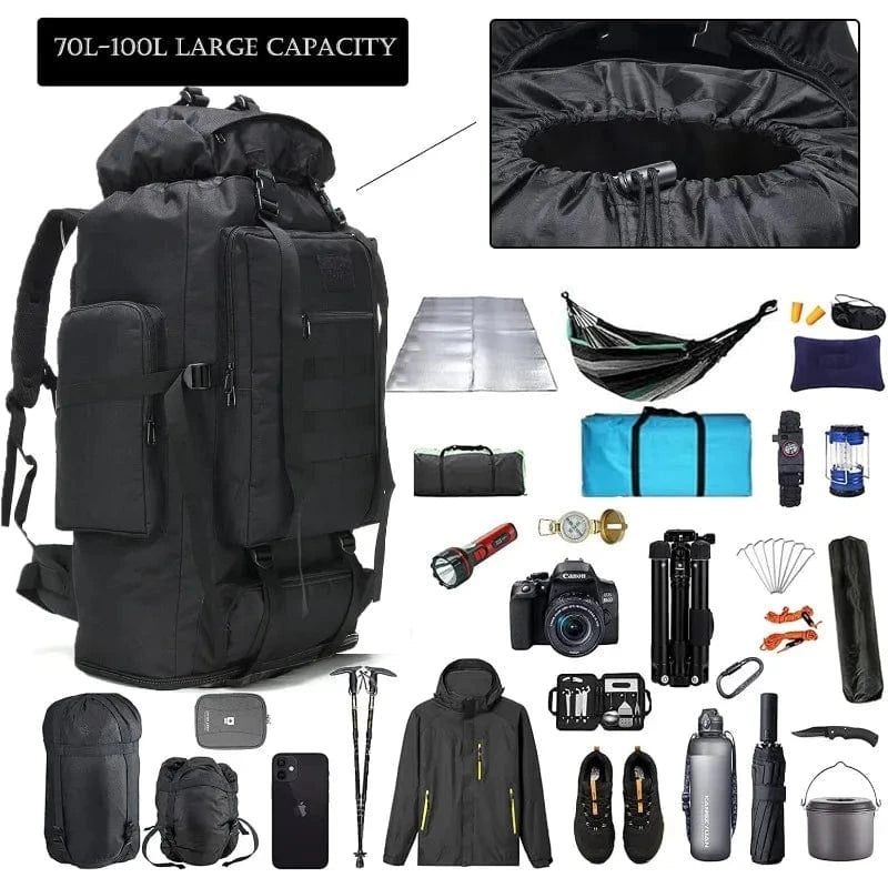 BRAVEPACK MK7 – 70L/100L Tactical Assault Backpack for Hiking, Climbing, and Field Ops