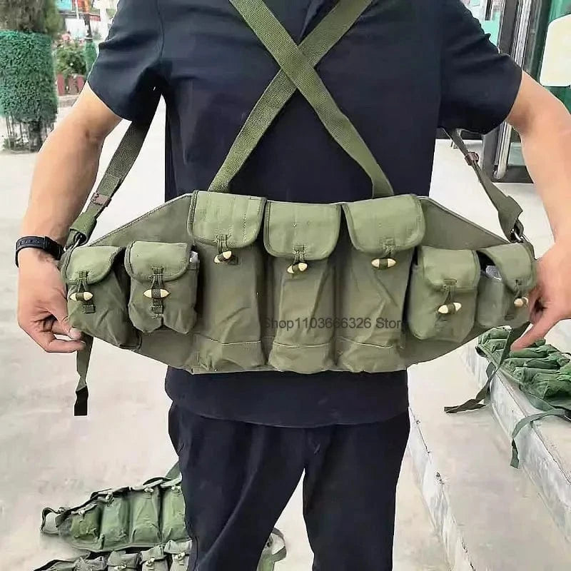 TYPE 56 LIFCHIK-1 – Classic AK Chest Rig | Canvas Carrier | 3-Cell Mag Pouch | Field Ready