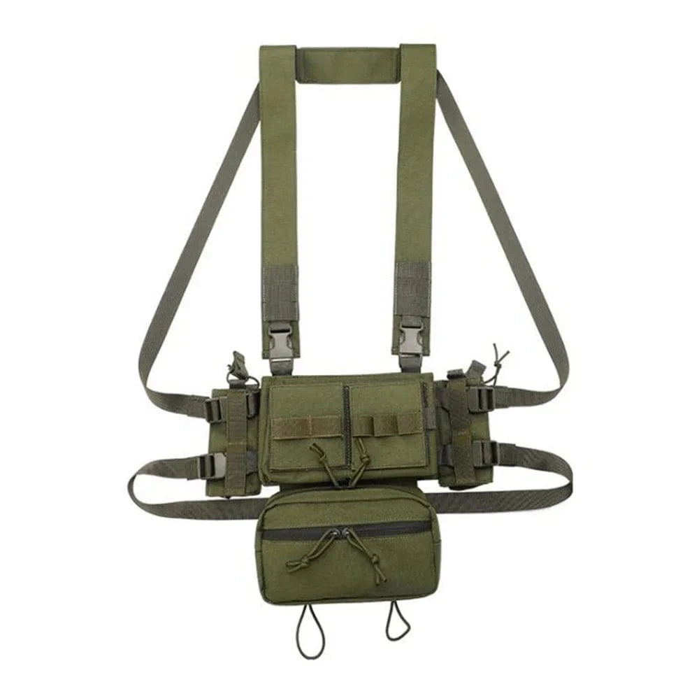MK3 Tactical Chest Rig with Fat Strap Harness, Wing Pouches, and Dangler Utility Pouch