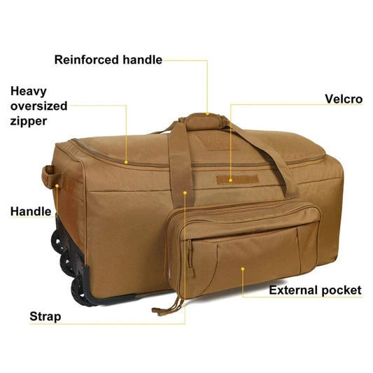WARWHEEL 120 – Rolling Tactical Deployment Duffel (Wheeled, Heavy-Duty, High-Capacity)