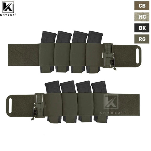KRYDEX Elastic Quick Release Cummerbund with 4 AR Mag Pouches – Tactical Stretch Vest Side Panel (2pcs)