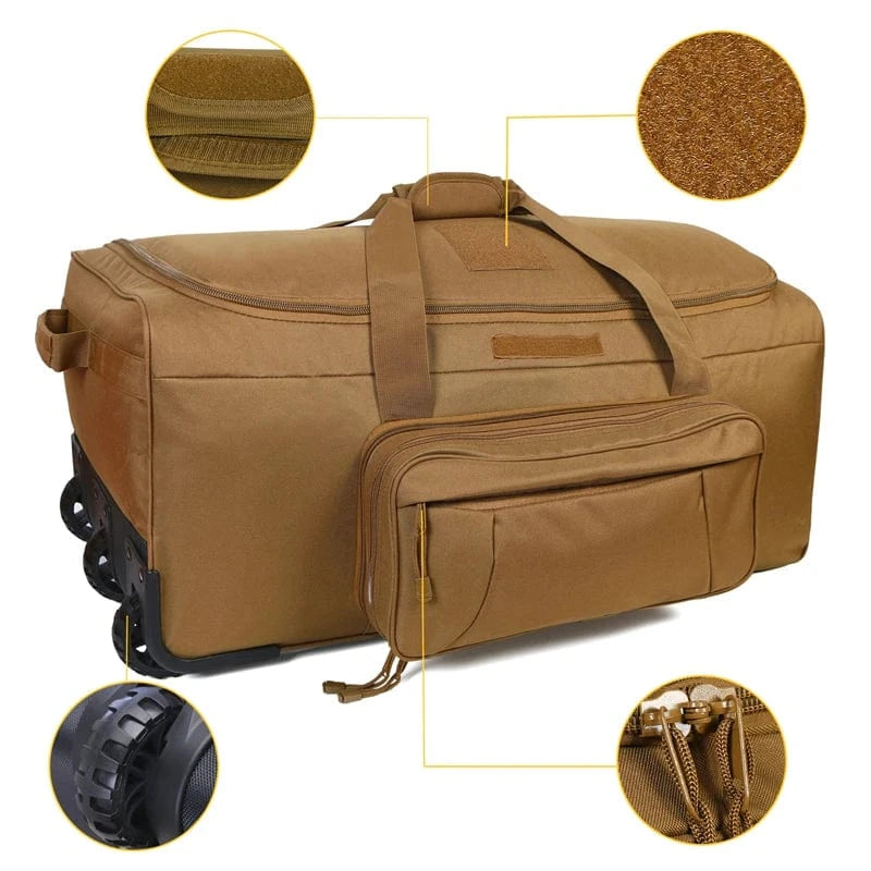 WARWHEEL 120 – Rolling Tactical Deployment Duffel (Wheeled, Heavy-Duty, High-Capacity)