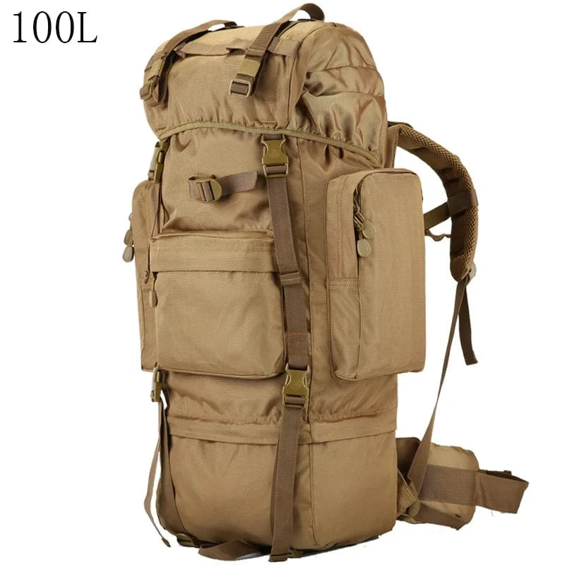 STRONGHOLD 100L Tactical Field Pack – Heavy-Duty 1000D Backpack with Frame & Rain Cover