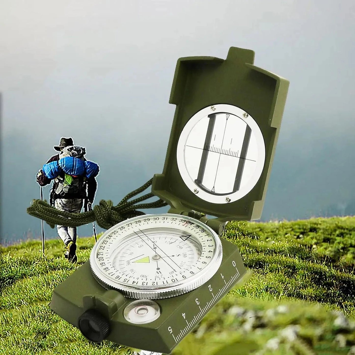 TACTICAL MILITARY COMPASS – Waterproof Fluorescent Survival Navigator