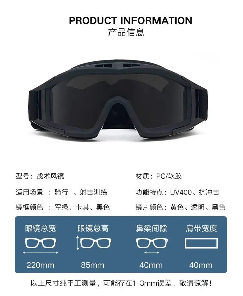PHANTOM L-07 – Desert Tactical Goggles with Full Seal & Shock Shield
