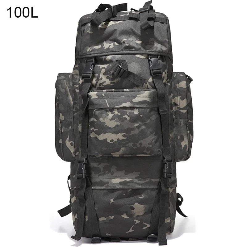 STRONGHOLD 100L Tactical Field Pack – Heavy-Duty 1000D Backpack with Frame & Rain Cover