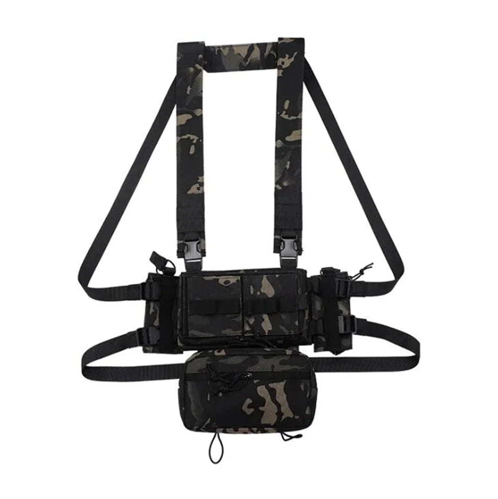 MK3 Tactical Chest Rig with Fat Strap Harness, Wing Pouches, and Dangler Utility Pouch