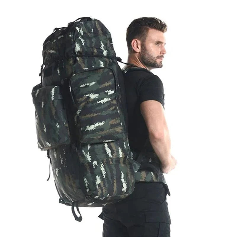 STRONGHOLD 100L Tactical Field Pack – Heavy-Duty 1000D Backpack with Frame & Rain Cover