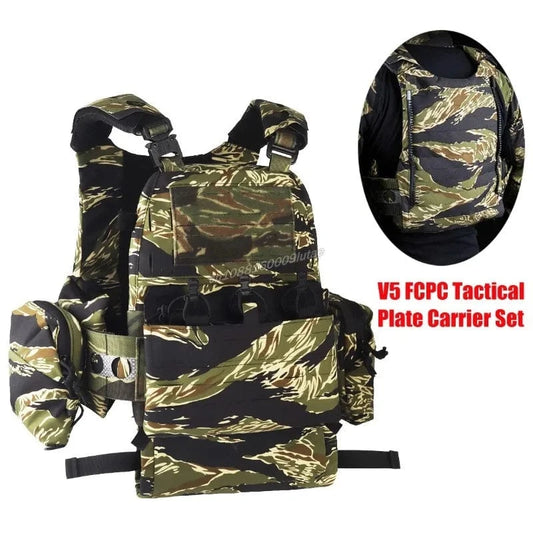FIRELINE V5 – Modular Plate Carrier Set w/ Quick-Detach Front Panel + Mag Pouch System