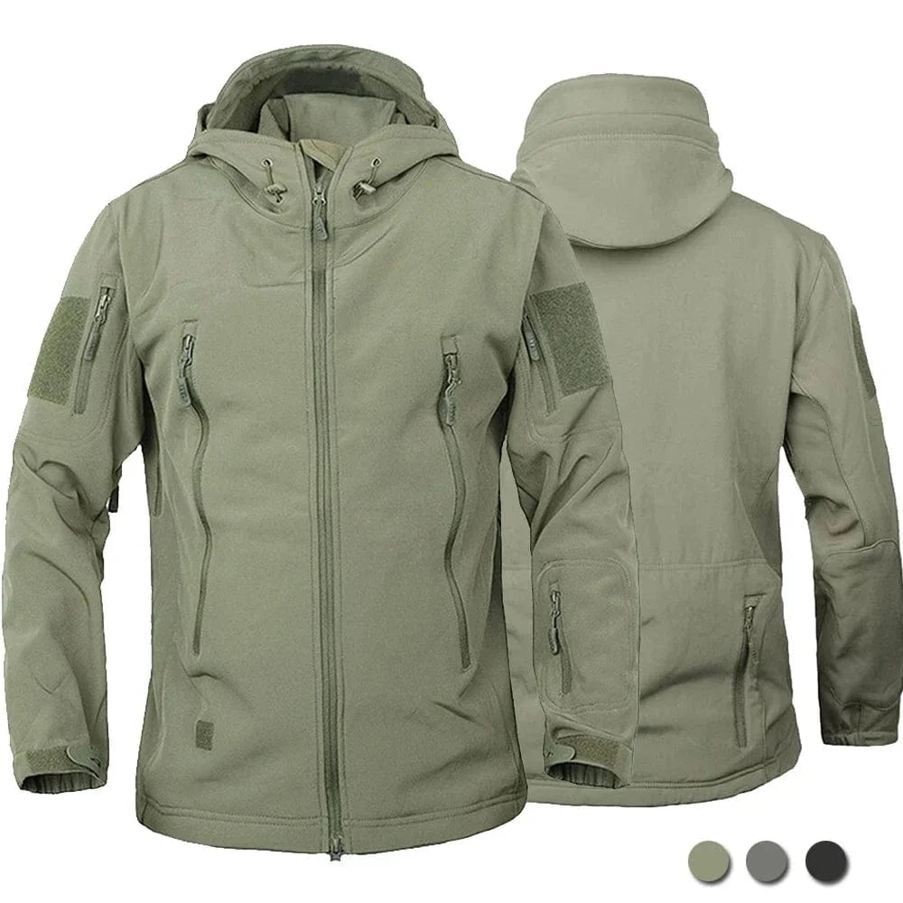 STRIKESHELL TACTICAL TECH JACKET – Fleece-Lined Soft Shell Combat Windbreaker