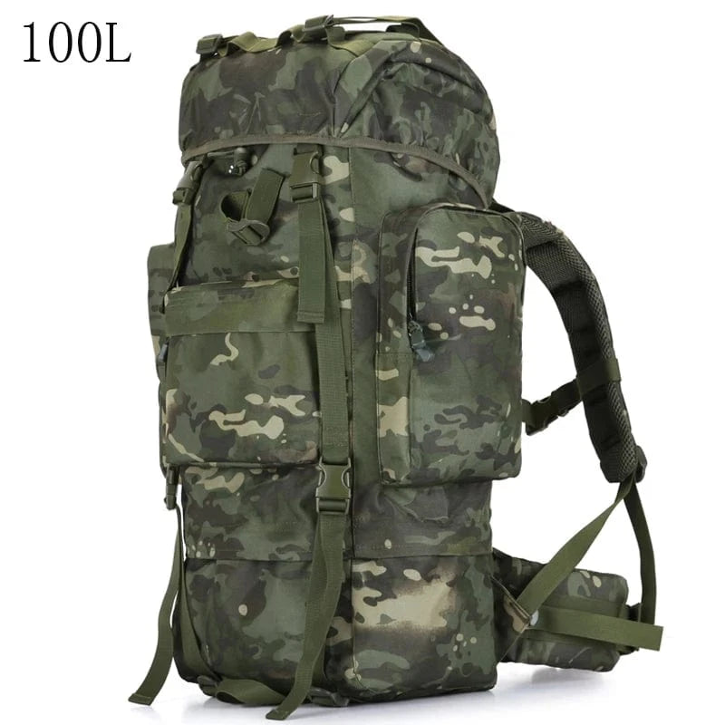 STRONGHOLD 100L Tactical Field Pack – Heavy-Duty 1000D Backpack with Frame & Rain Cover