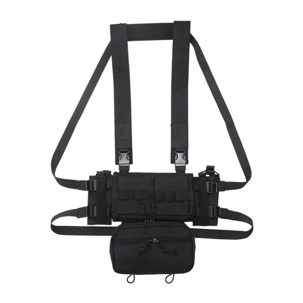 MK3 Tactical Chest Rig with Fat Strap Harness, Wing Pouches, and Dangler Utility Pouch