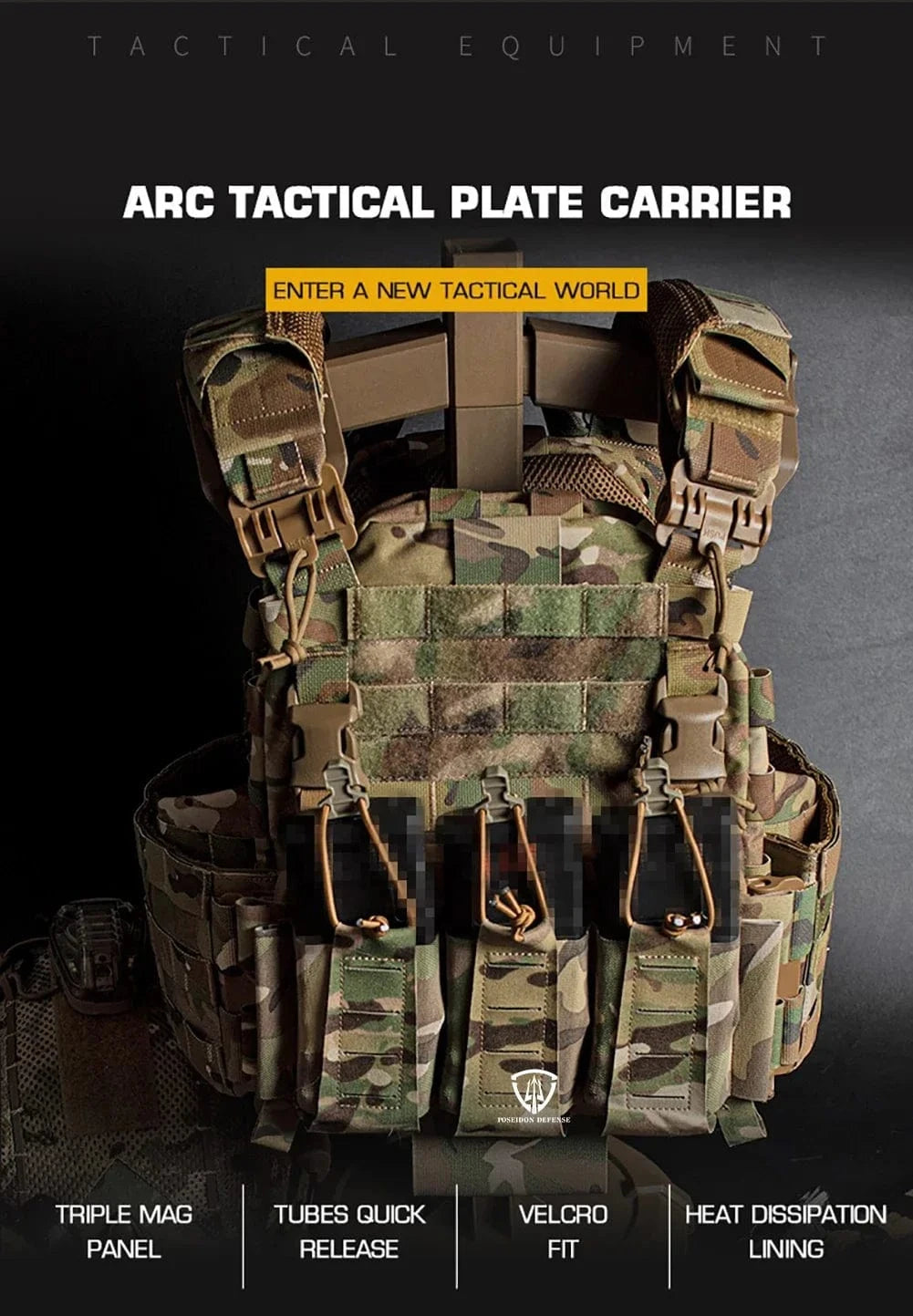 REAPER ARC VEST – Quick-Release Tactical Carrier w/ Mag Pouches & Drop Bag