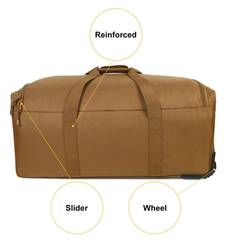 WARWHEEL 120 – Rolling Tactical Deployment Duffel (Wheeled, Heavy-Duty, High-Capacity)