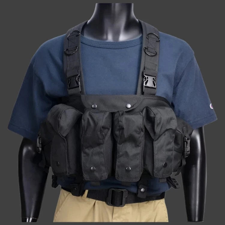 CHICOM VT-1071 TACTICAL CHEST RIG – 4 Mag + 2 Utility Pouch Loadout