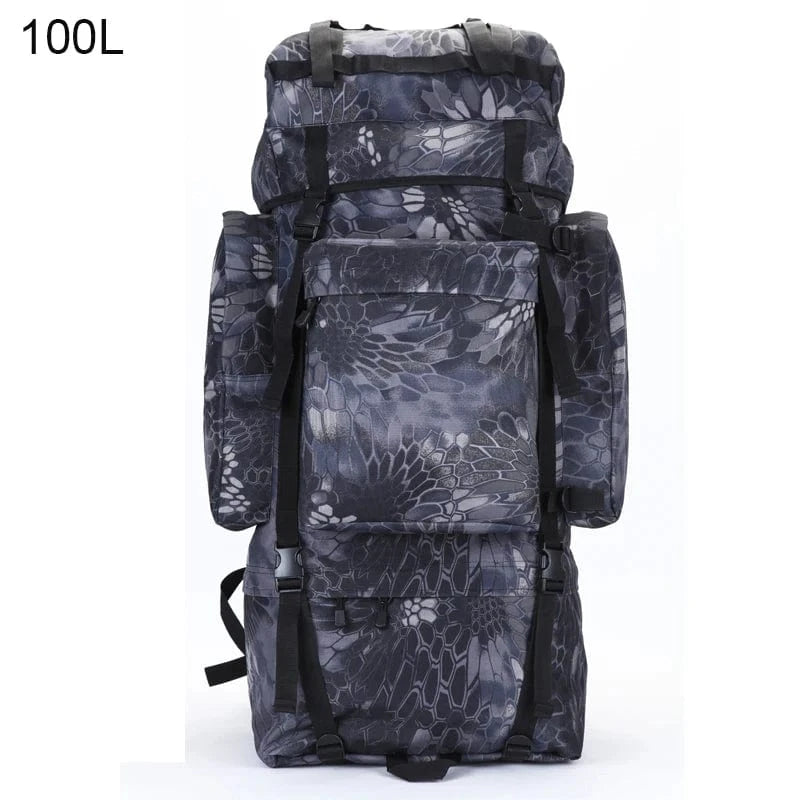 STRONGHOLD 100L Tactical Field Pack – Heavy-Duty 1000D Backpack with Frame & Rain Cover