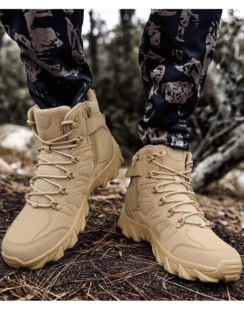 HELLRAID X7 – Tactical Combat Boots, Side-Zip, Mid-Calf, Reinforced Sole, Ops-Ready