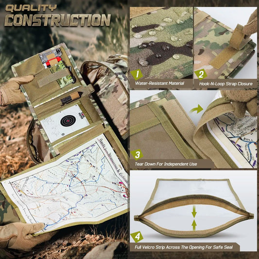 SANDSTRIKE MAP-COM Field Pouch – Tactical Folding Map Case Holder