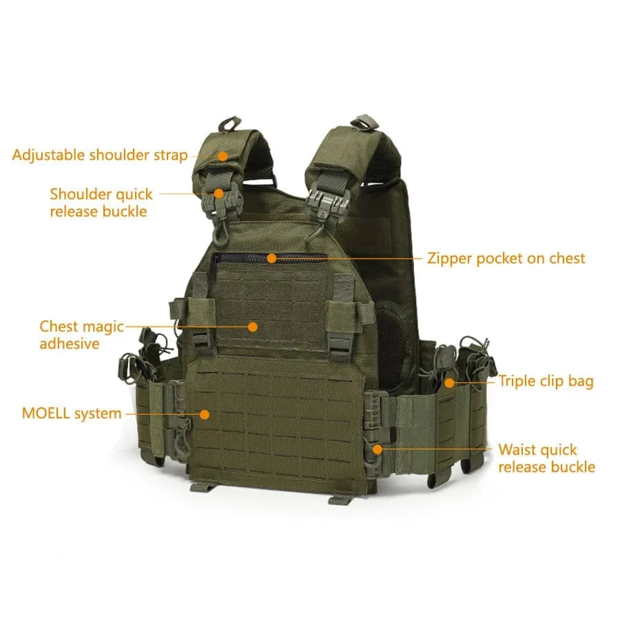 IRONFIELD V5 MOLLE CARRIER – Quick Release Vest, 1000D Waterproof Shell