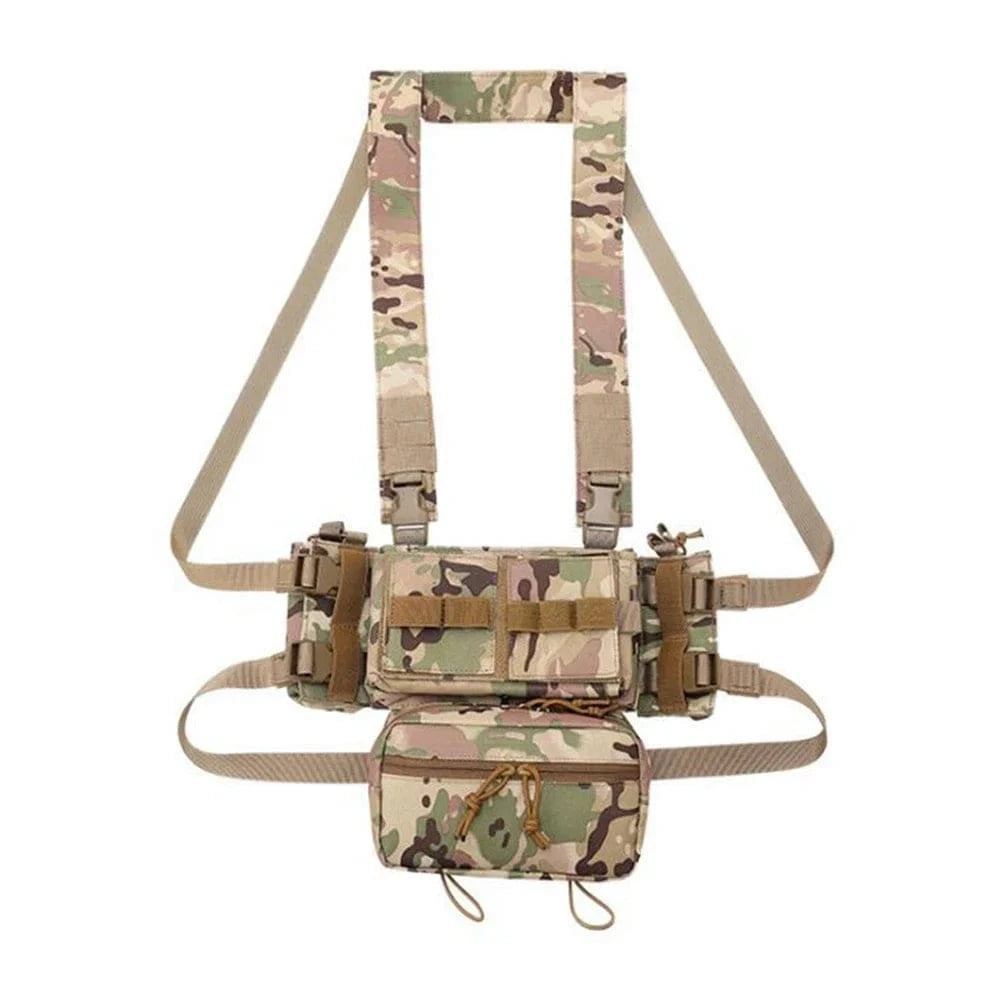 MK3 Tactical Chest Rig with Fat Strap Harness, Wing Pouches, and Dangler Utility Pouch