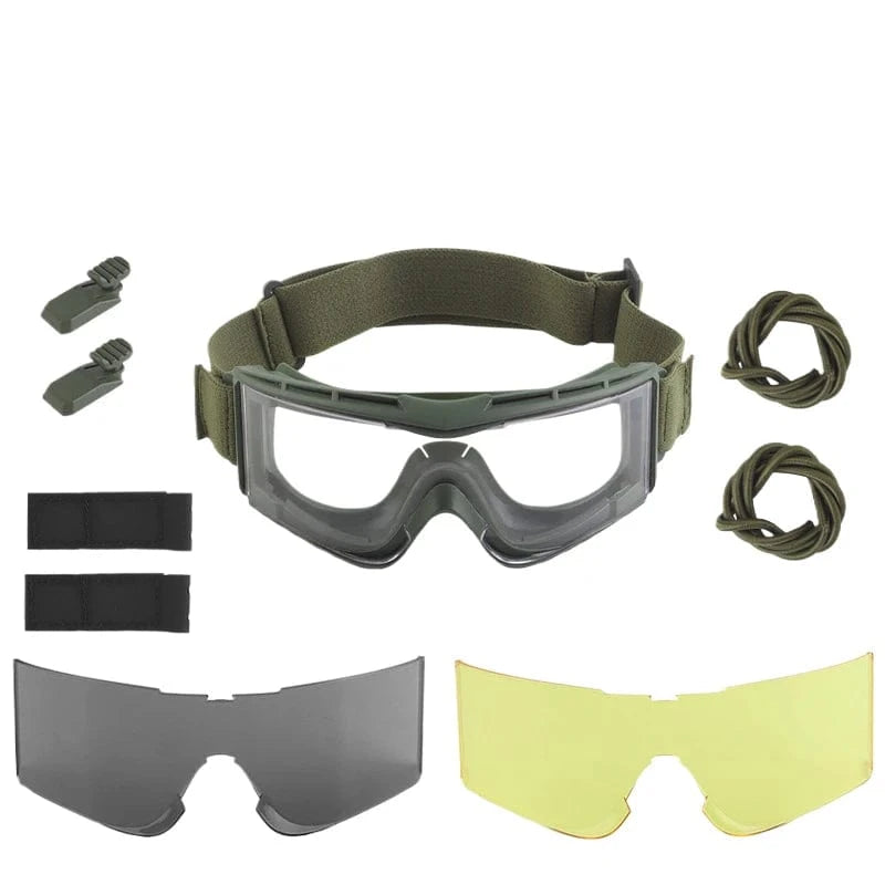 FALCON-V3 IMPACT GOGGLES – 3-Lens Tactical Set for Helmet Ops