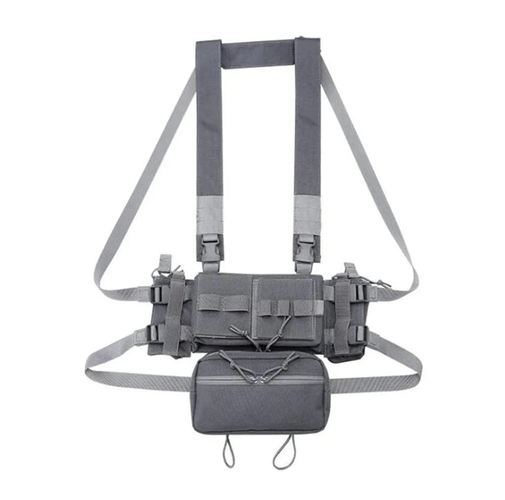 MK3 Tactical Chest Rig with Fat Strap Harness, Wing Pouches, and Dangler Utility Pouch