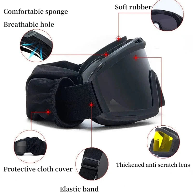 PHANTOM L-07 – Desert Tactical Goggles with Full Seal & Shock Shield