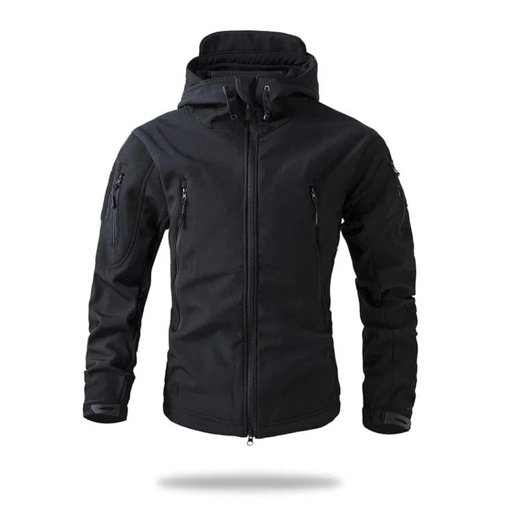 LURKSKIN TACTICAL SOFT SHELL – Waterproof Fleece-Lined Combat Jacket with Camo Hood
