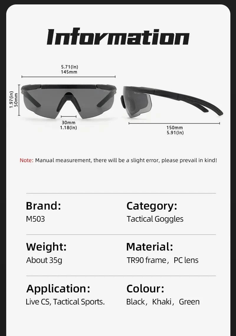 VORTEX M503 – Modular Tactical Goggles System with 3-Lens Kit