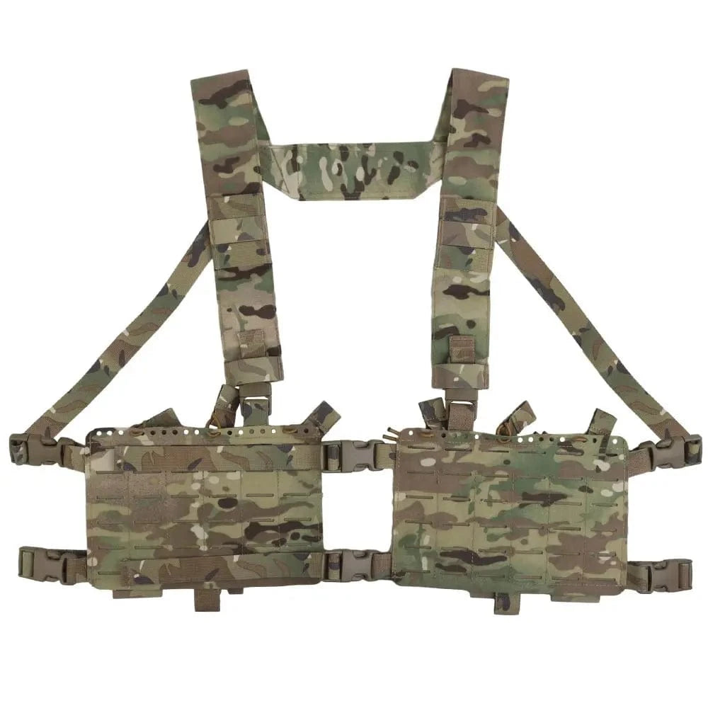 ALPHA MODULAR CHEST RIG – Split Panel Tactical Loadout System | MOLLE | Elastic Core | Multicam