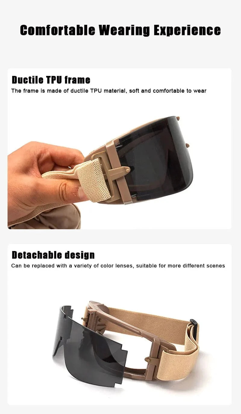 STRIKE X800 – Tactical Windproof Eyewear for Field, Recon, and Outdoor Ops