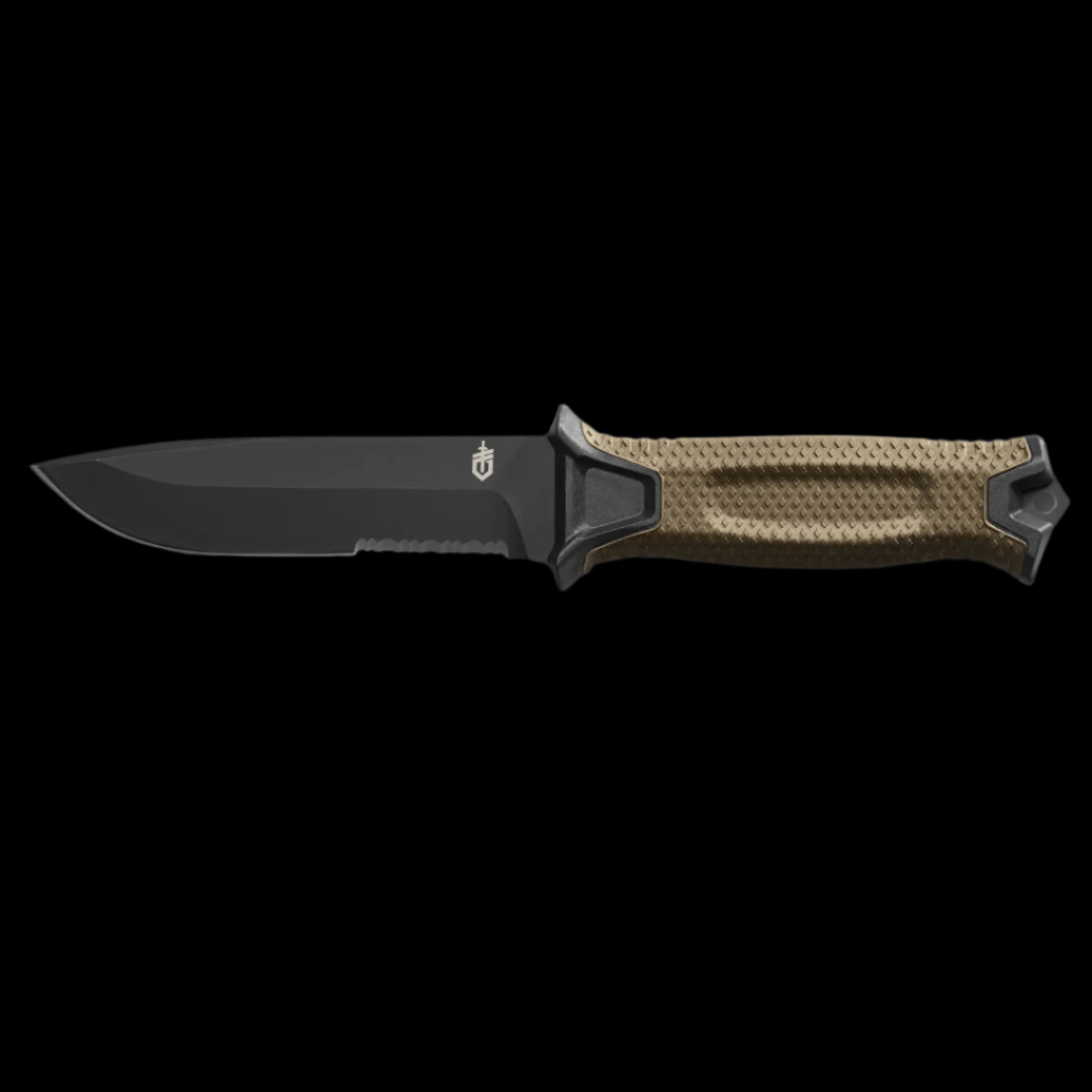 STRONGARM E1 – Gerber Fixed Blade Survival Knife (Serrated, Coyote)
