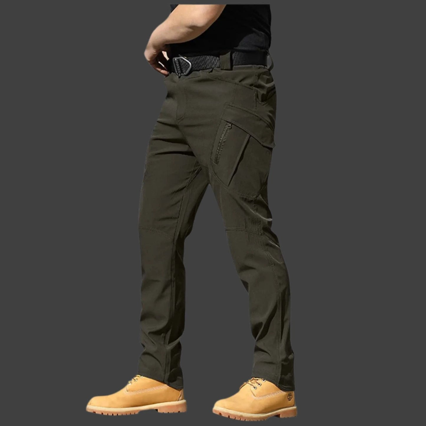 Front view of Flexcamo waterproof tactical pants, military