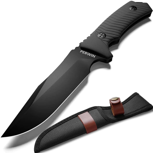 RIDGECLAW D2 Bushcraft Knife – Fixed Blade Survival Tool with G10 Handle and Sheath
