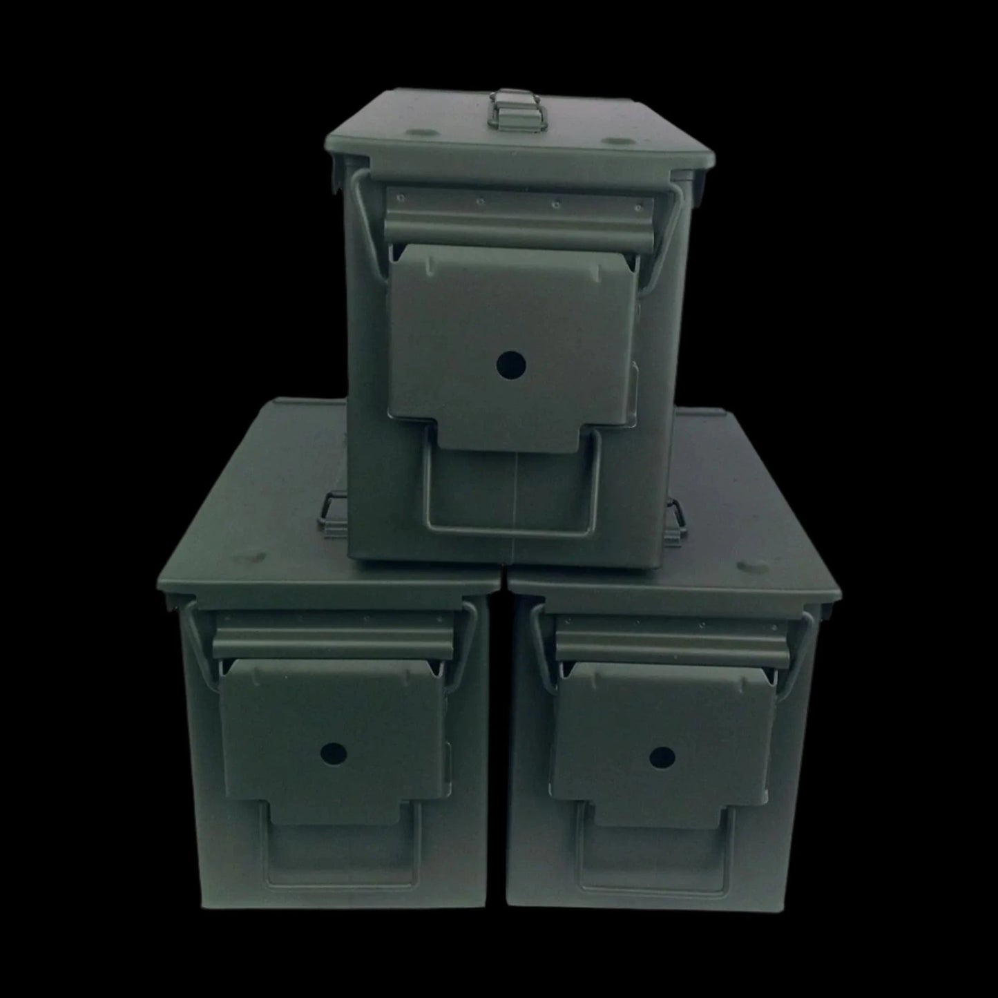 M2A1 50 CAL AMMO CAN – 3-Pack Military Steel Storage Boxes with Waterproof Gasket