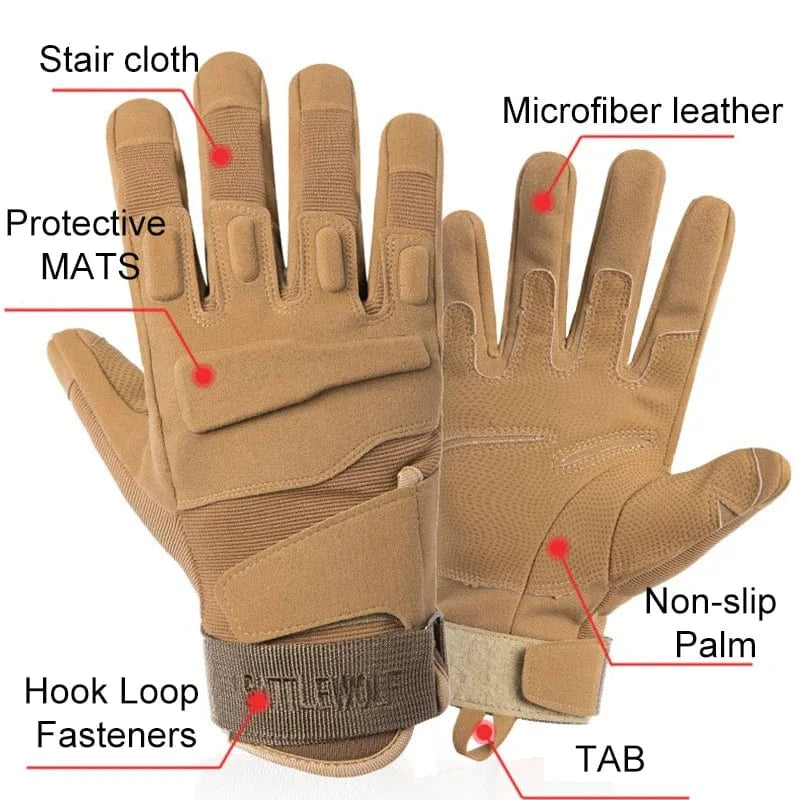 WARCLAW V2 – Shock-Resist Tactical Combat Gloves (Full Finger)