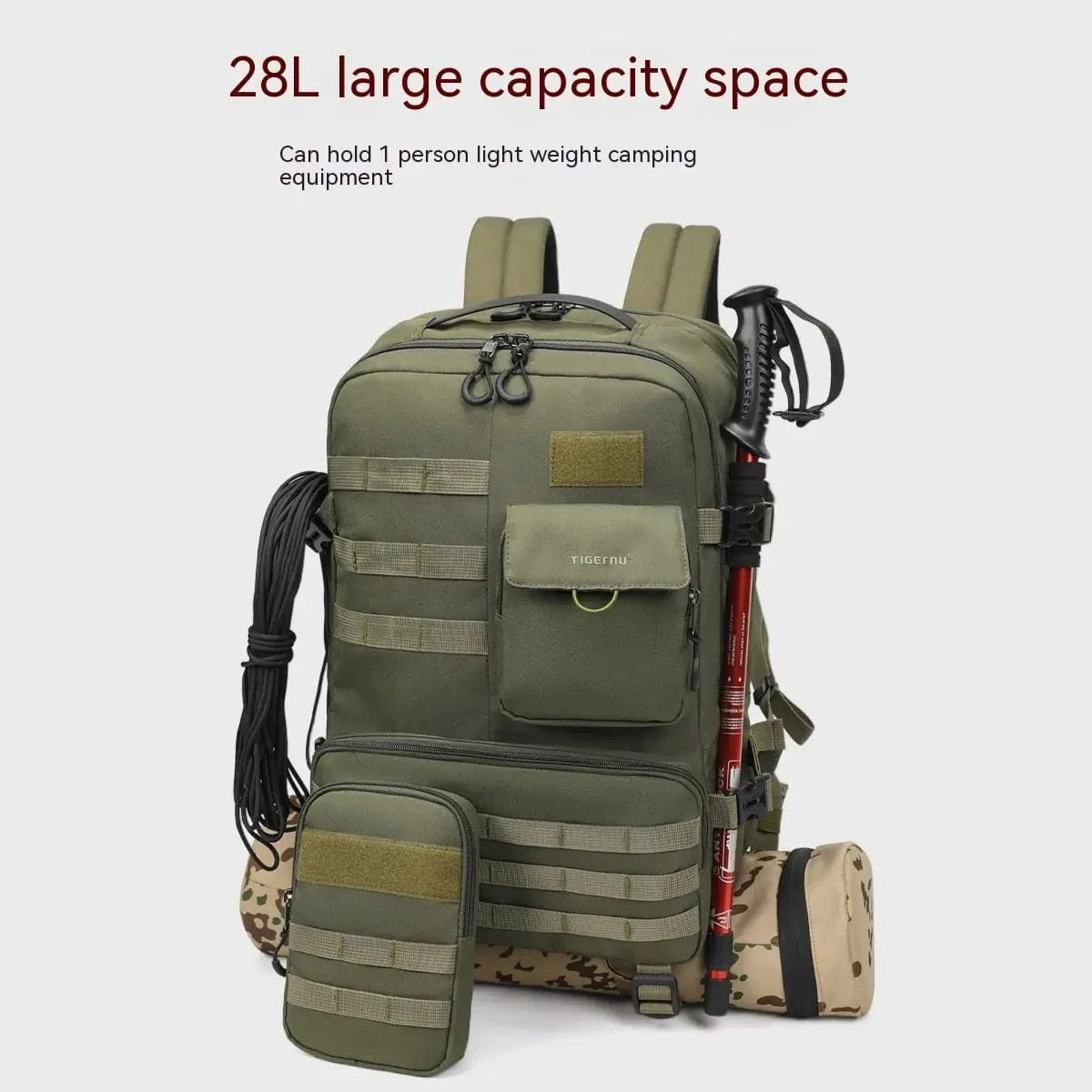 Waterproof Tactical Backpack | 17" Outdoor Gear (Army Green / Black)